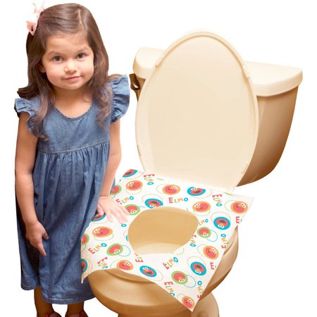 Santa Toilet Seat Cover - Sesame Street Disposable Toilet Seat Covers, 40 Count