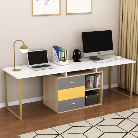 Tribesigns 87 Inches Extra Long Computer Desk For Two Person Adjule Double Workstation Office With File Cabinet Large Reversible L Shaped Tribesigns 87 Inches Extra Long Computer Desk For Two Person Adjule Double Workstation Office With File Cabinet Large Reversible L Shaped
