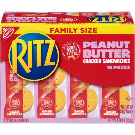 Nabisco Ritz Peanut Butter Cracker Sandwiches Family Size, 1.38 Oz., 16