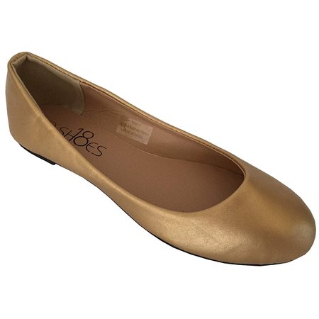 Shoes 18 Womens Ballerina Ballet Flat Shoes Solids & Leopards (11, Gold PU