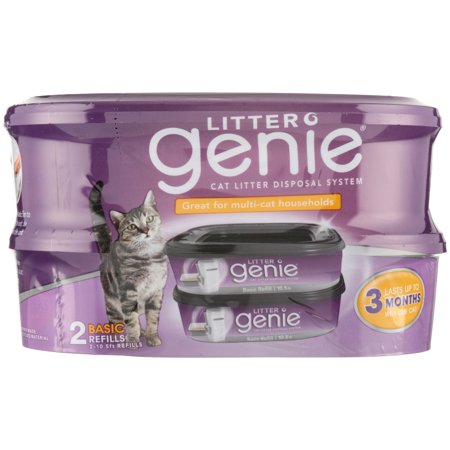 Scoopfree Litter Tray Refills - Litter Genie Cat Litter Disposal System Basic Refill, 2 Count