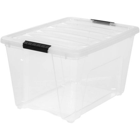 IRIS 54-Quart Stack and Pull Plastic Storage Box, (Best Storage Boxes For Clothes)