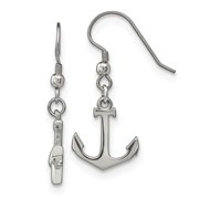 Stainless Steel Polished Anchor Mariner Dangle Shepherd Hook Earrings 14 3mm X 32 4mm Stainless Steel Polished Anchor Mariner Dangle Shepherd Hook Earrings 14 3mm X 32 4mm