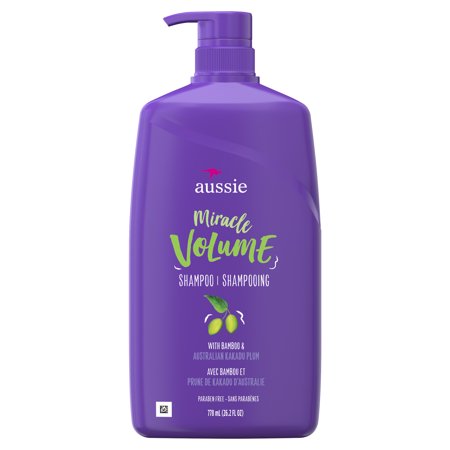 Aussie Paraben-Free Miracle Volume Shampoo w/ Plum & Bamboo For Fine Hair, 26.2 fl (Best Shampoo For Colored Hair And Volume)