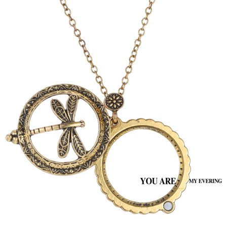 Eagle Glass Pendant - Fashion Magnifying Glass Dragonfly Design Pendant Necklace Chain Jewelry