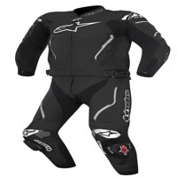 Alpinestars Atem Mens 2-Piece Leather Suit Black/White
