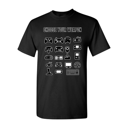 New Choose Your Weapon Controller Gamer Nerd Geek Funny DT Adult T-Shirt