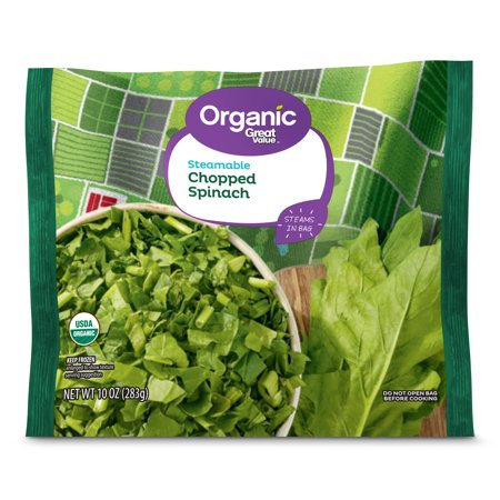 Great Value Organic Frozen Chopped Spinach, 10 oz ...