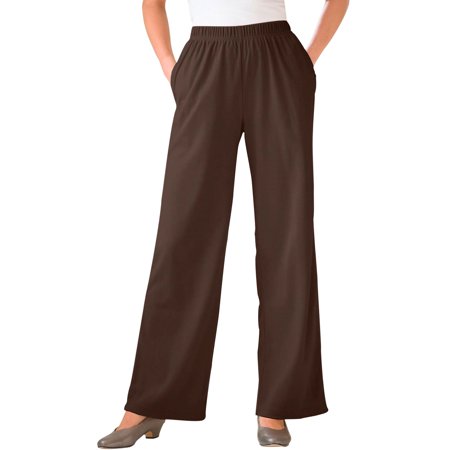- Woman Within Plus Size Tall 7-day Knit Wide Leg Pant