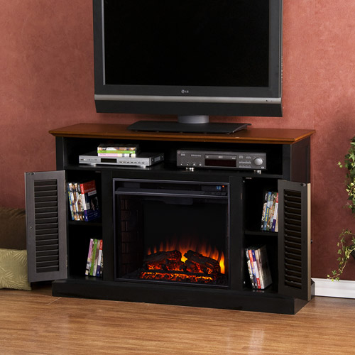 Southern Enterprises Wiltshire Electric Fireplace Media Console for TVs up to 48'', Black