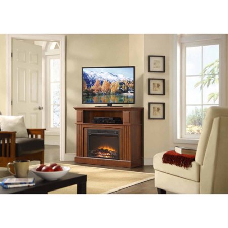 Whalen Sumner Corner Media Electric Fireplace for TVs up to 45'', Brown