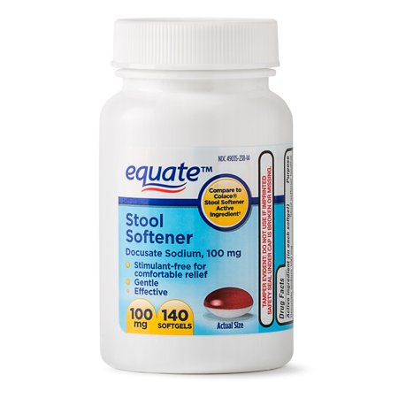 Equate Stool Softener Docusate Sodium Softgels, 100 mg, 140 Ct ...