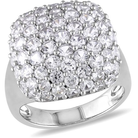 - 4-3/4 Carat T.G.W. Created White Sapphire Cluster Ring in Sterling Silver