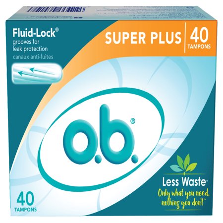 O.b. Applicator Free Digital Tampons Super Plus Absorbency, 40ct ...