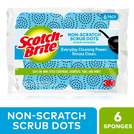 Scotch Brite Household Scrubber - Scotch-Brite Non-Scratch Scrub Dots Scrub Sponge, 6 Count