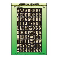 Self-Stick 1" Letter and Number Set, Gold