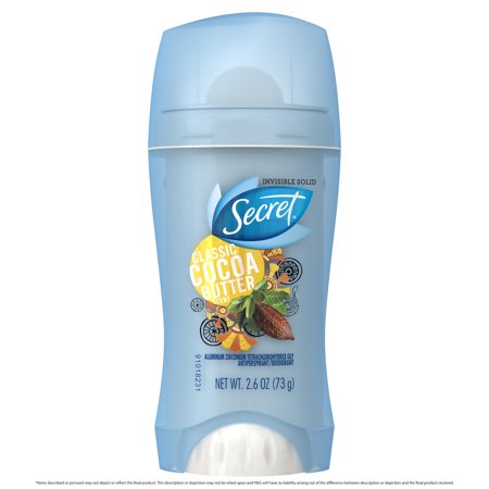 Secret Pink Splash - Secret Fresh Antiperspirant and Deodorant Invisible Solid, Classic Cocoa Butter, 2.6 Oz.