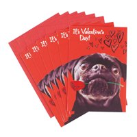 Hallmark Pack of Funny Valentine's Day Cards, Pug and a Kiss (6 cards with Envelopes)