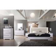 White Lacquer Bedroom Furniture Athen Modern California King White Lacquer Bed Dresser Mirror Nightstand 4pcs Set Bedroom Furniture