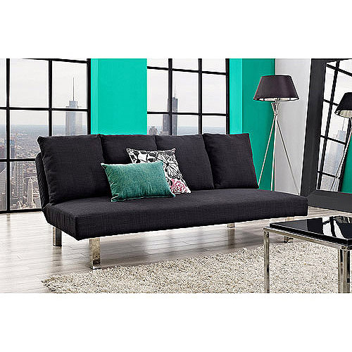 Casey Low Back/Deep Seat Futon, Black Linen