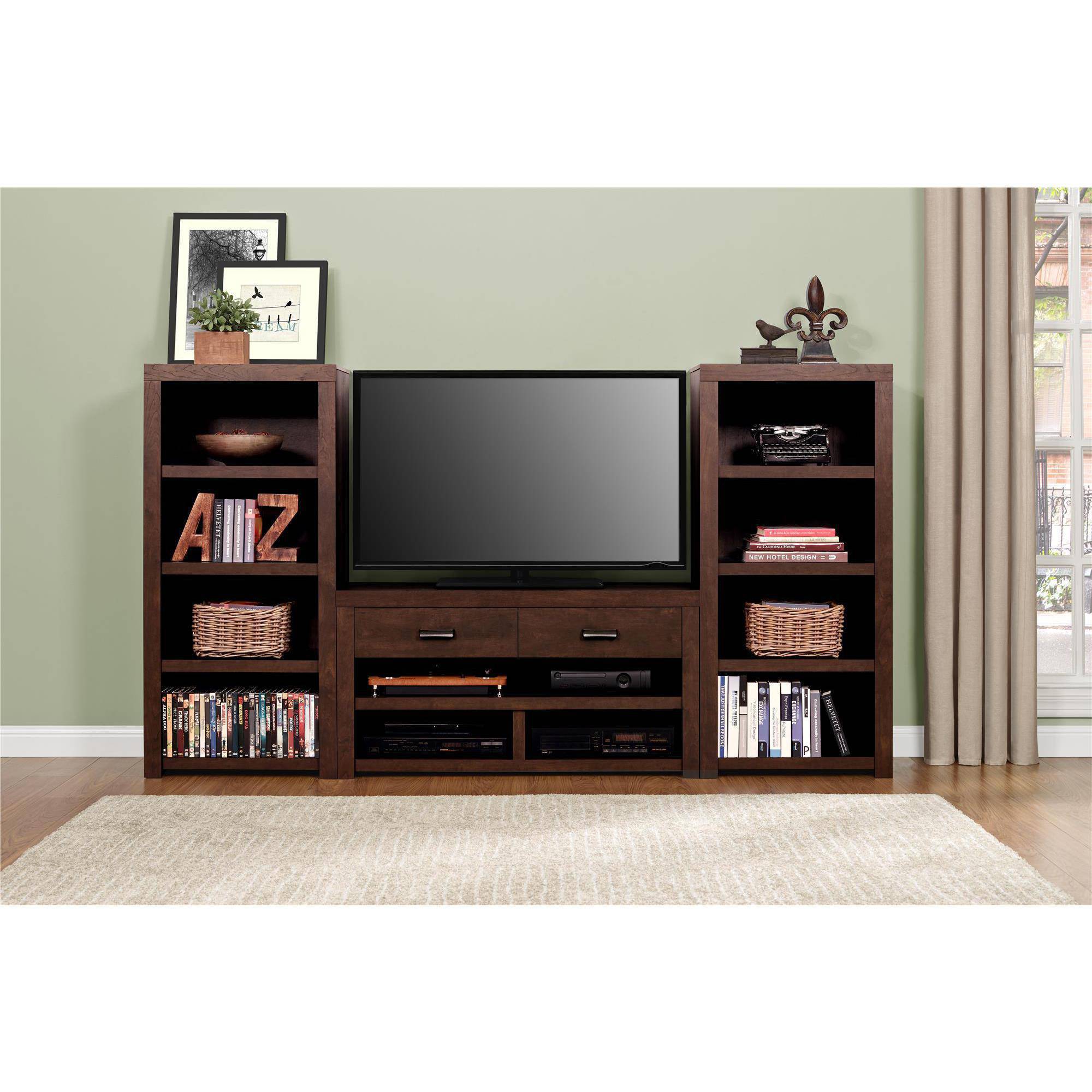 Altra Westbrook Media Storage Bookcase, Dark Walnut