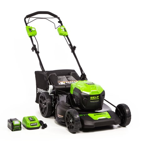 Greenworks 21-Inch 40V Self Propelled Mower 5Ah Battery and Quick Charger Included (Best Rated 42 Inch Riding Lawn Mower)