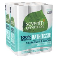 Seventh Generation White Toilet Paper 2-ply 100% Recycled Paper, 24 Rolls