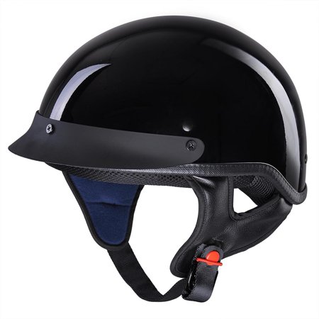 - AHR Motorcycle Half Face Helmet DOT Approved Bike Cruiser Chopper High Gloss Black M