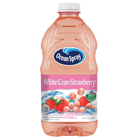 (2 Pack) Ocean Spray Juice, White Cran-Strawberry, 64 Fl Oz, 1