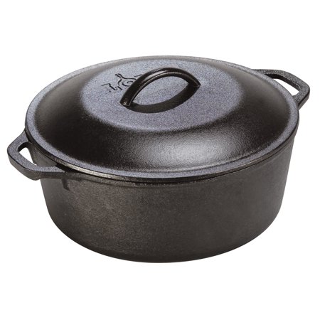 Cast Iron Service Sink - Lodge Seasoned Cast Iron 5 Quart Dutch Oven with Cast Iron Lid