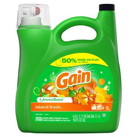 Gain + Aroma Boost Liquid Laundry Detergent, Island Fresh, 96 Loads 150 fl