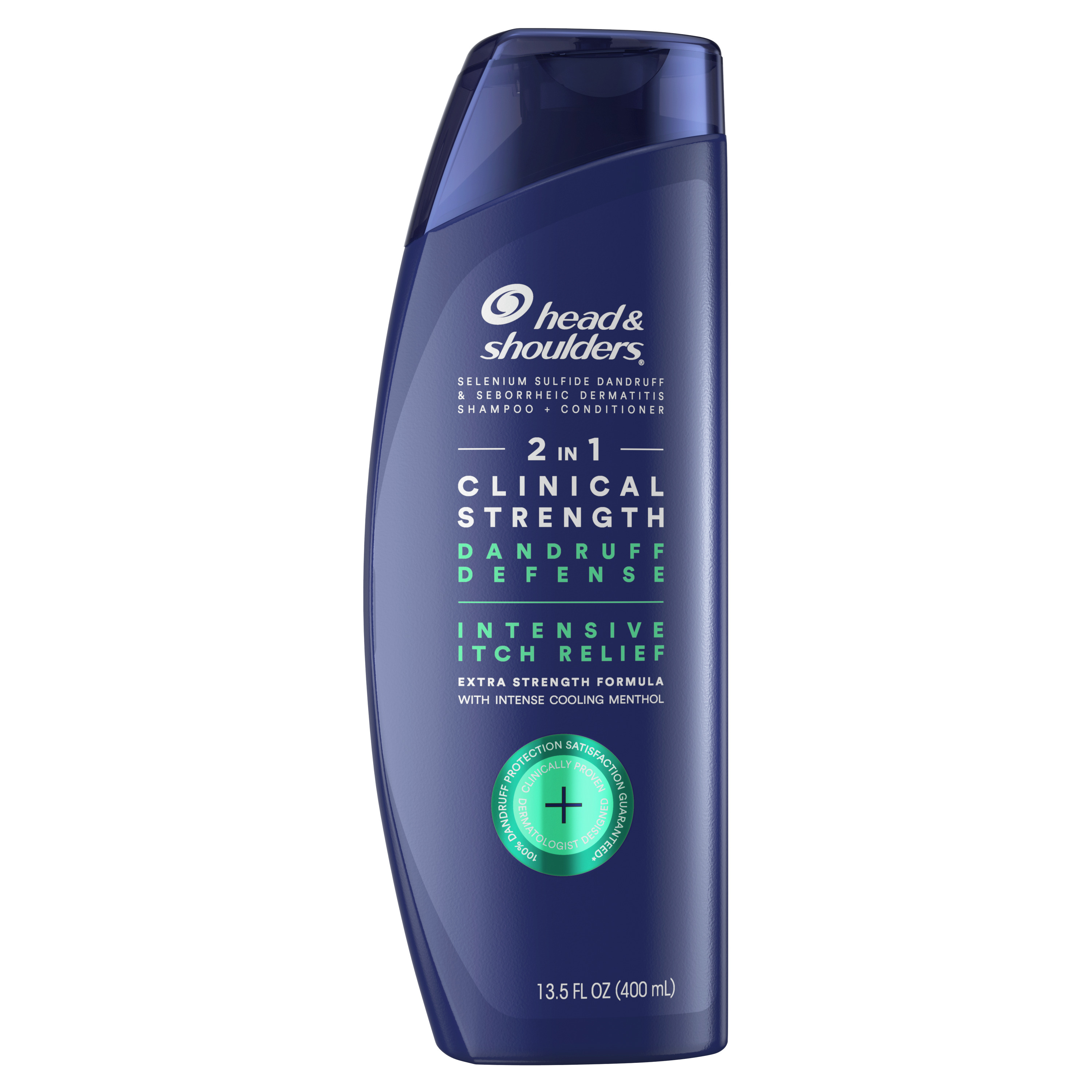 Head and Shoulders Dandruff 2 in 1 Shampoo, Clinical Itch Relief, 13.5 Oz