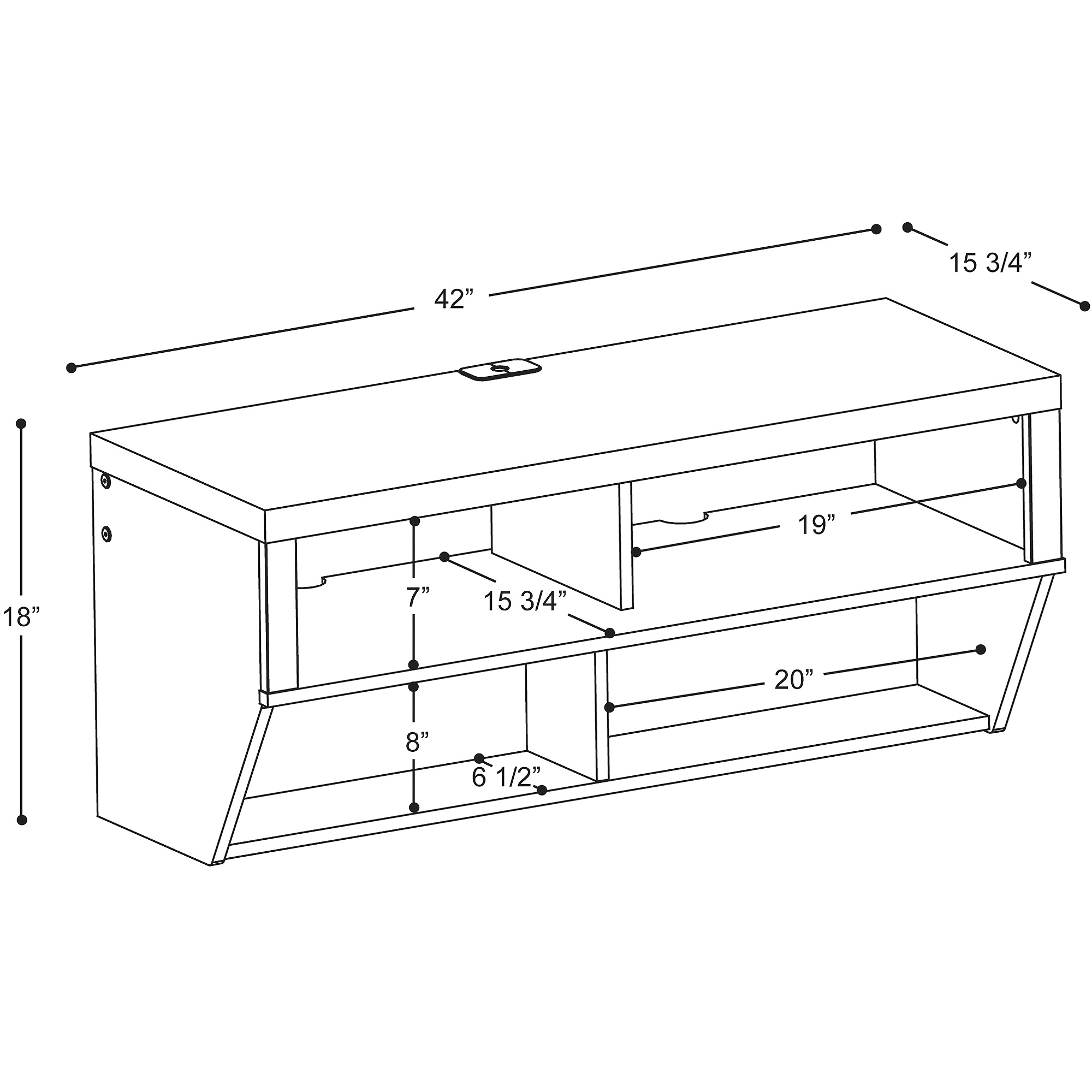 Series 9 Designer Collection 42'' Wall-Mounted AV Console