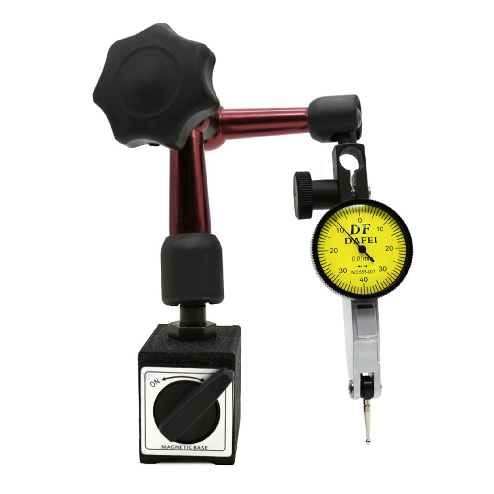 Dial Indicator and Base Set Inspection Holder Magnetic Base Kit Red