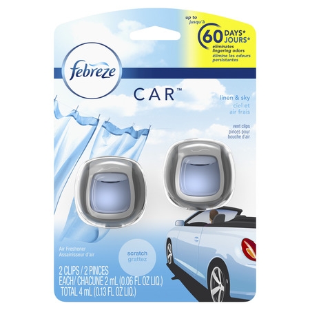 Febreze Car Air Freshener, Linen & Sky, 2 count