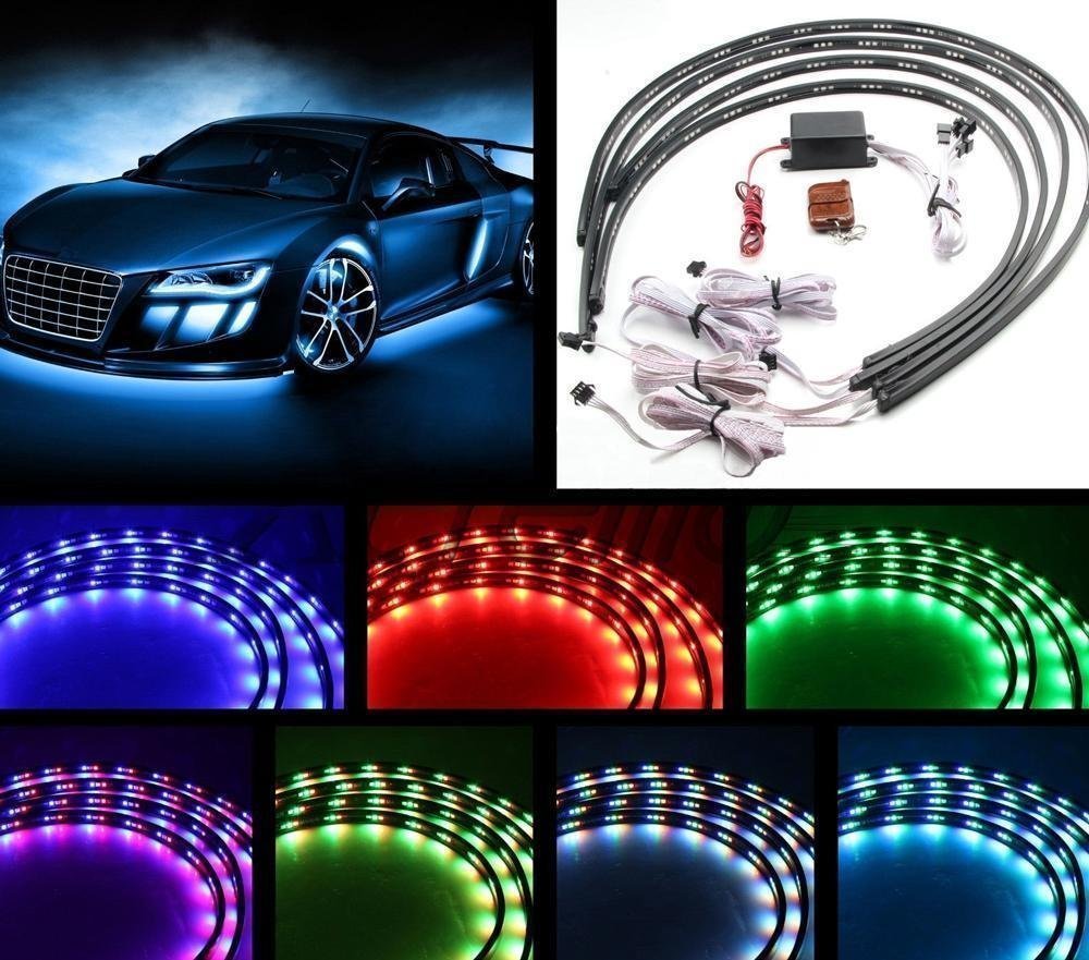 led light strips under car