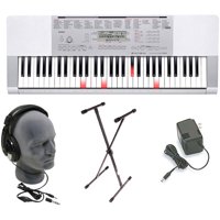 CASIO LK-280 Premium Lighted USB Keyboard Pack with Power Supply, Keyboard Stand and Closed-Cup Stereo Headphones