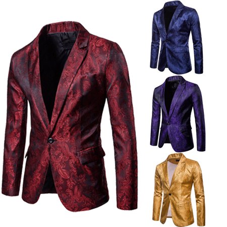 Stylish Men's Casual Slim Fit Formal One Button Suit Blazer Coat Jacket (Best Tri Suit Mens)