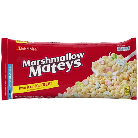 (2 Pack) Malt-O-Meal Breakfast Cereal, Marshmallow Mateys, 38 Oz, Zip (Mom's Best Cereal Cocoa Marshmallow Safari)
