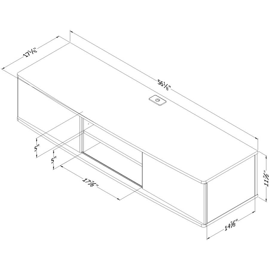 South Shore Agora Wall-Mounted TV Stand For TVs up to 56'', Multiple Finishes