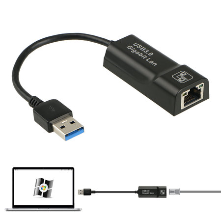 USB 3.0 to RJ45 Gigabit Ethernet LAN Network Adapter Card 10/100/1000 Mbps (Best Power Ethernet Adapter)