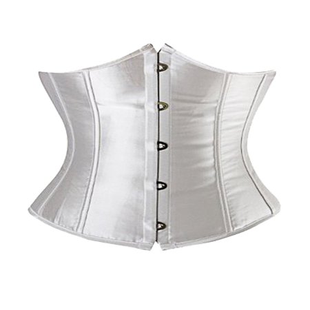Chiffon Satin Corset - LELINTA Woman's Underbust Corset Plus Size Sexy Satin Cupless Underbust Corset Waist Training Corsets Corselet Top + G-Srting