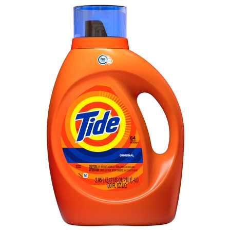 Tide Original Scent HE Turbo Clean Liquid Laundry Detergent, 64 loads, 2.95