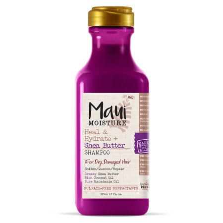 Maui Moisture Heal & Hydrate + Shea Butter, Shampoo, 13 FL (Best Shampoo For Tape In Hair Extensions)