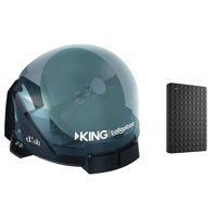 King VQ4550 Tailgater Bundle with BONUS 1TB DVR Expansion - Portable Satellite TV Antenna, Dish Wally HD Receiver & 1TB DVR Expansion for RVs, Trucks, Tailgating, Camping and Outdoor