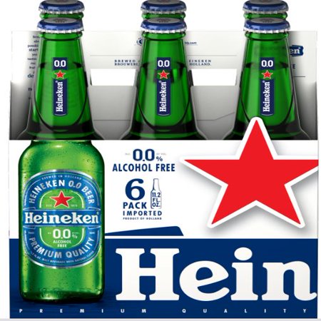Heineken 0.0 Alcohol Free Beer, 6 pack, 11.2 fl oz bottles, 69 Calories ...