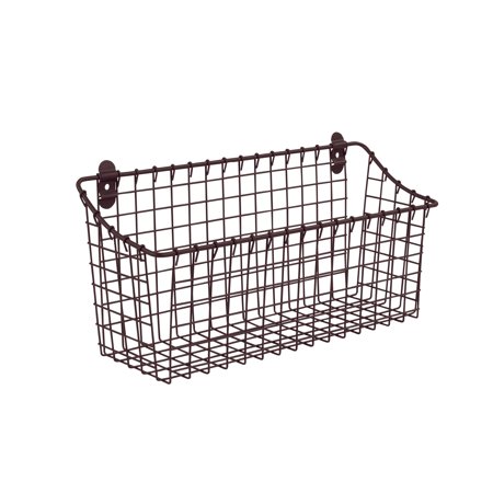Herend Baskets - Spectrum Diversified Extra Large Vintage Cabinet & Wall Mount Basket, Bronze, 86324