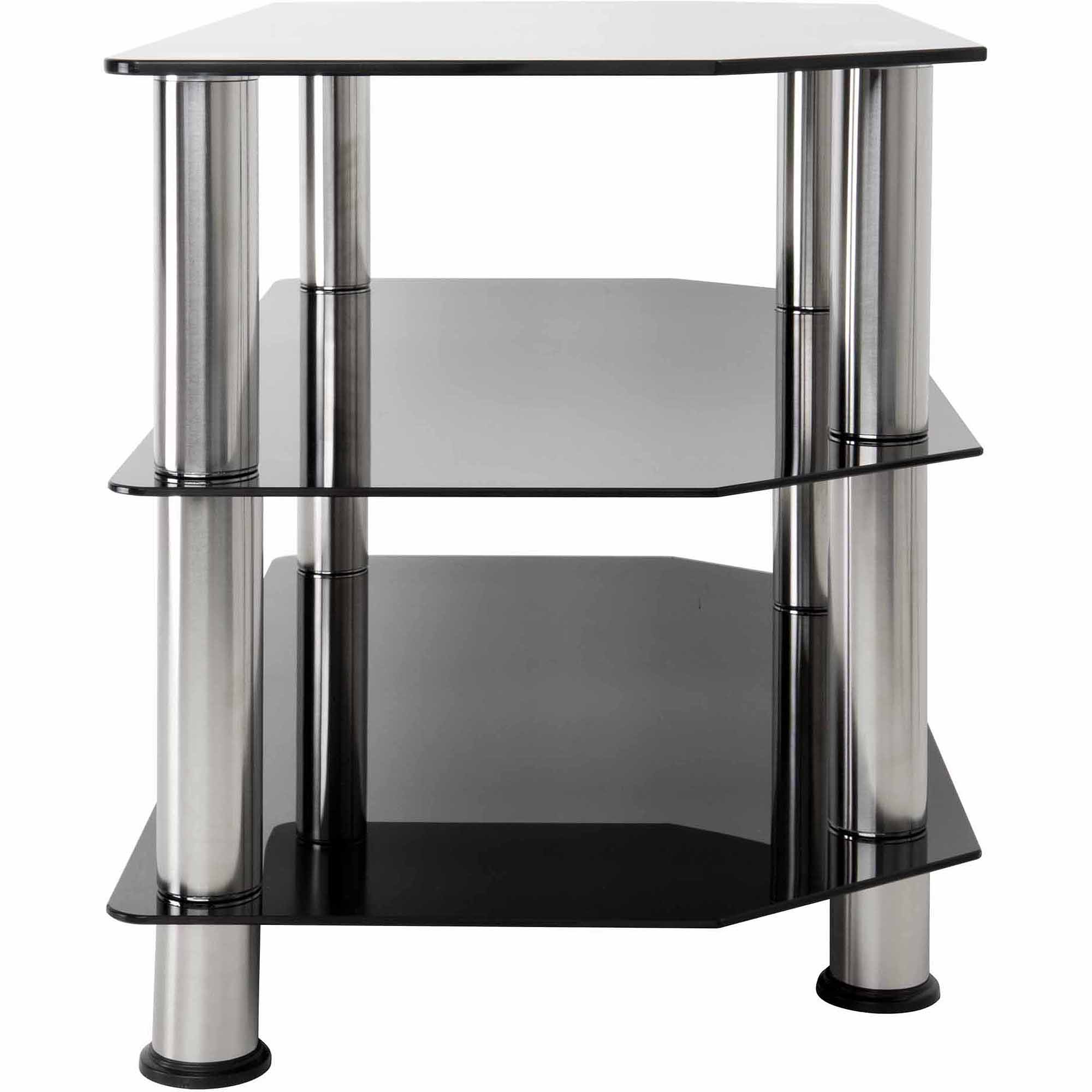 AVF Black Glass Floor Stand with Chrome Legs for TVs up to 40''