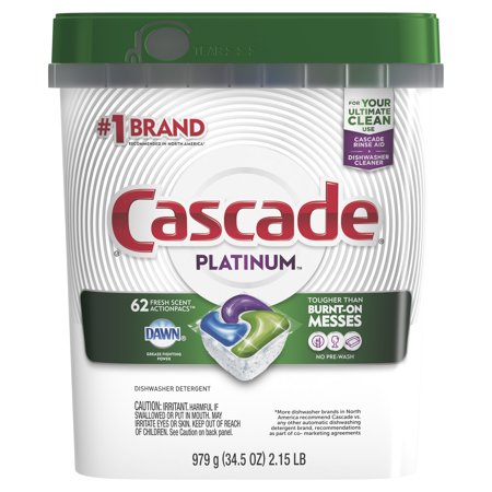 Cascade Platinum ActionPacs, Dishwasher Detergent, Fresh, 62 (Best Bosch Dishwasher Reviews)