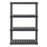 Muscle Rack 36"W x 18"D x 56"H Four-Shelf Resin Shelving, Black